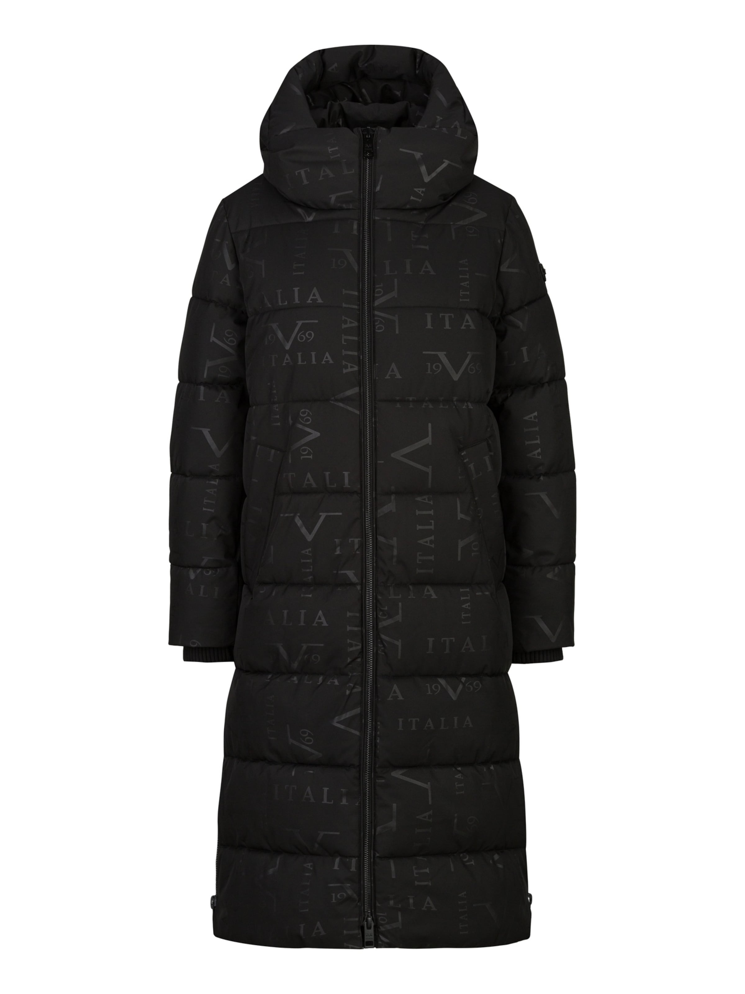 19V69 ITALIA Winterparka 'Silvana' in Zwart: voorkant