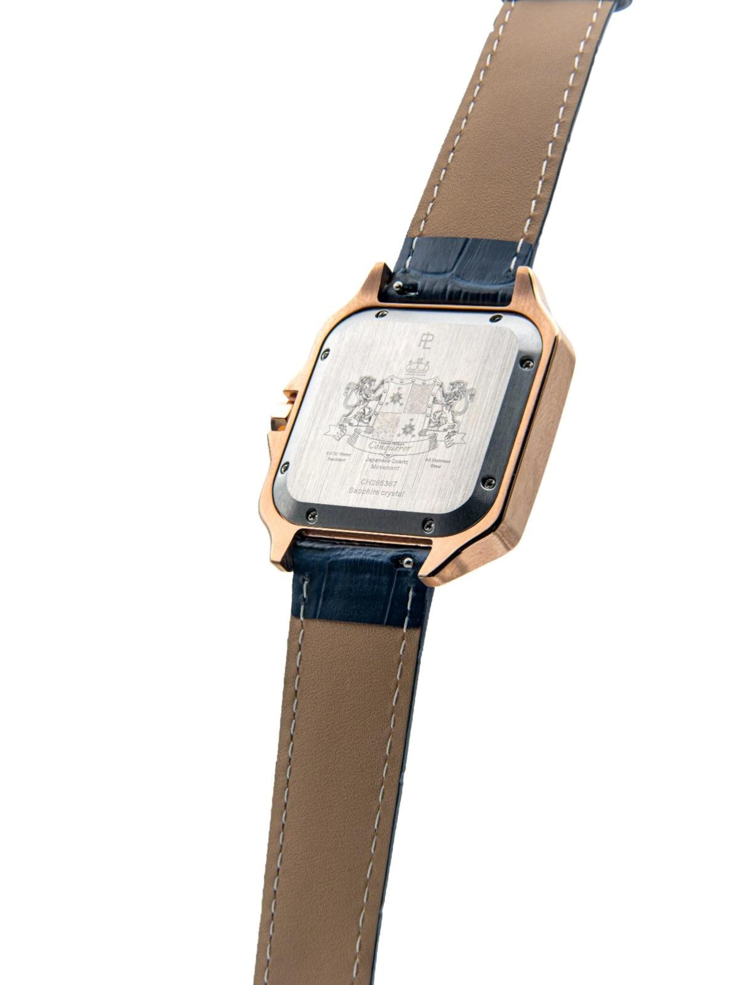 Laurent Philippe - Reloj analógico 'Conqueror Spirit of the Rose – Bleu Sauvage' en oro