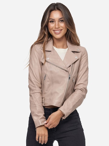 Tazzio Between-Season Jacket 'F507' in Beige: front