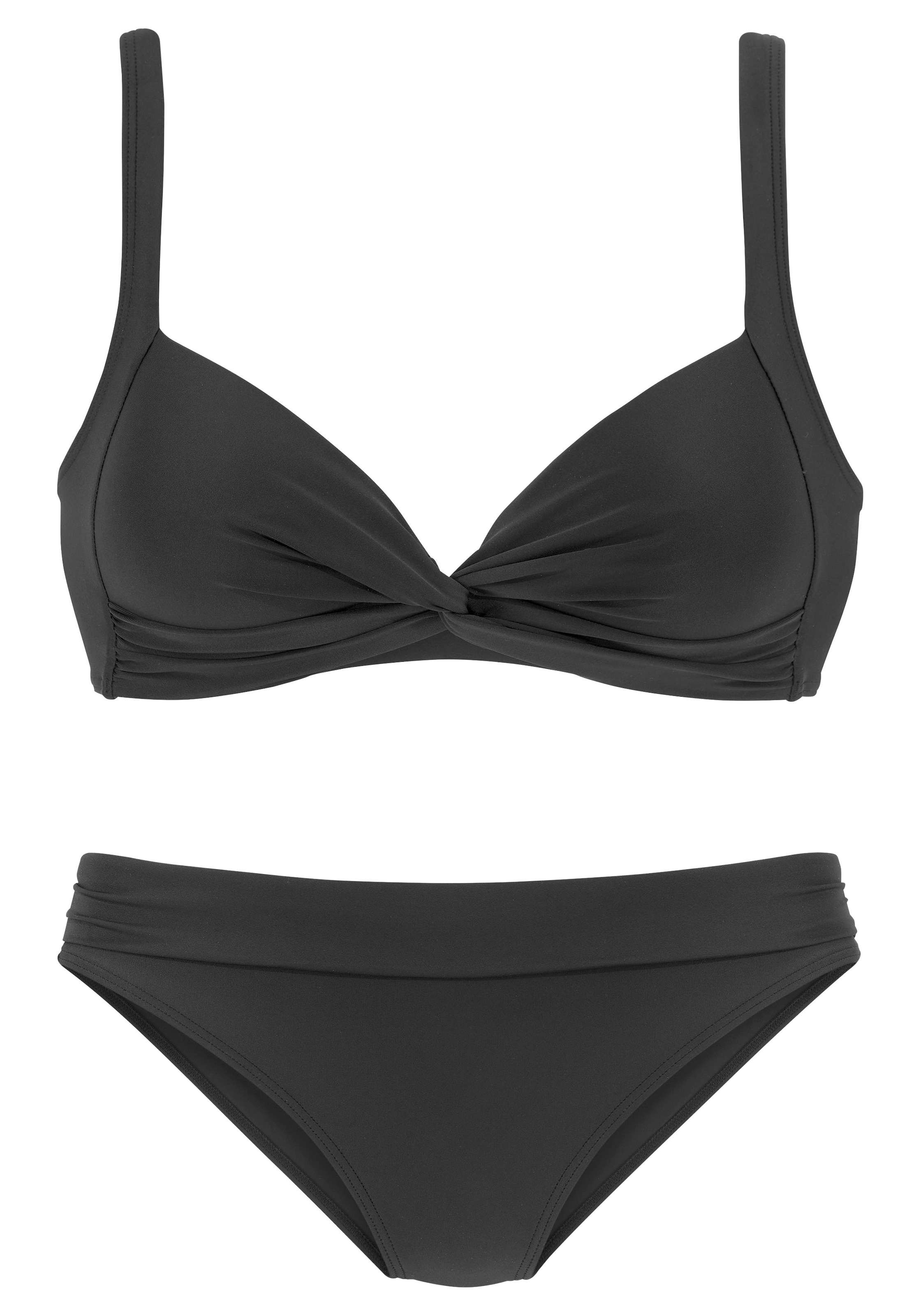 LASCANA T-shirt Bikini in Black: front
