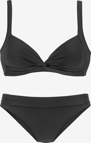 LASCANA T-Shirt Bikini in Schwarz: predná strana