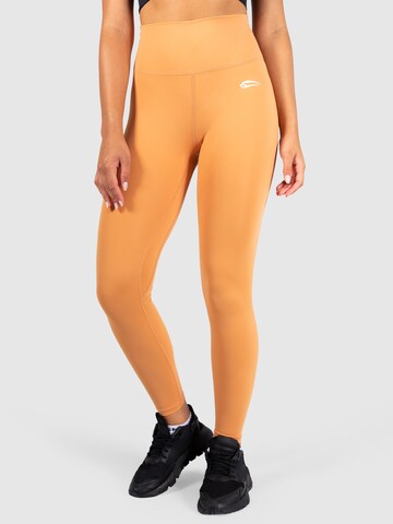 Skinny Pantalon de sport 'Affectionate' Smilodox en orange : devant