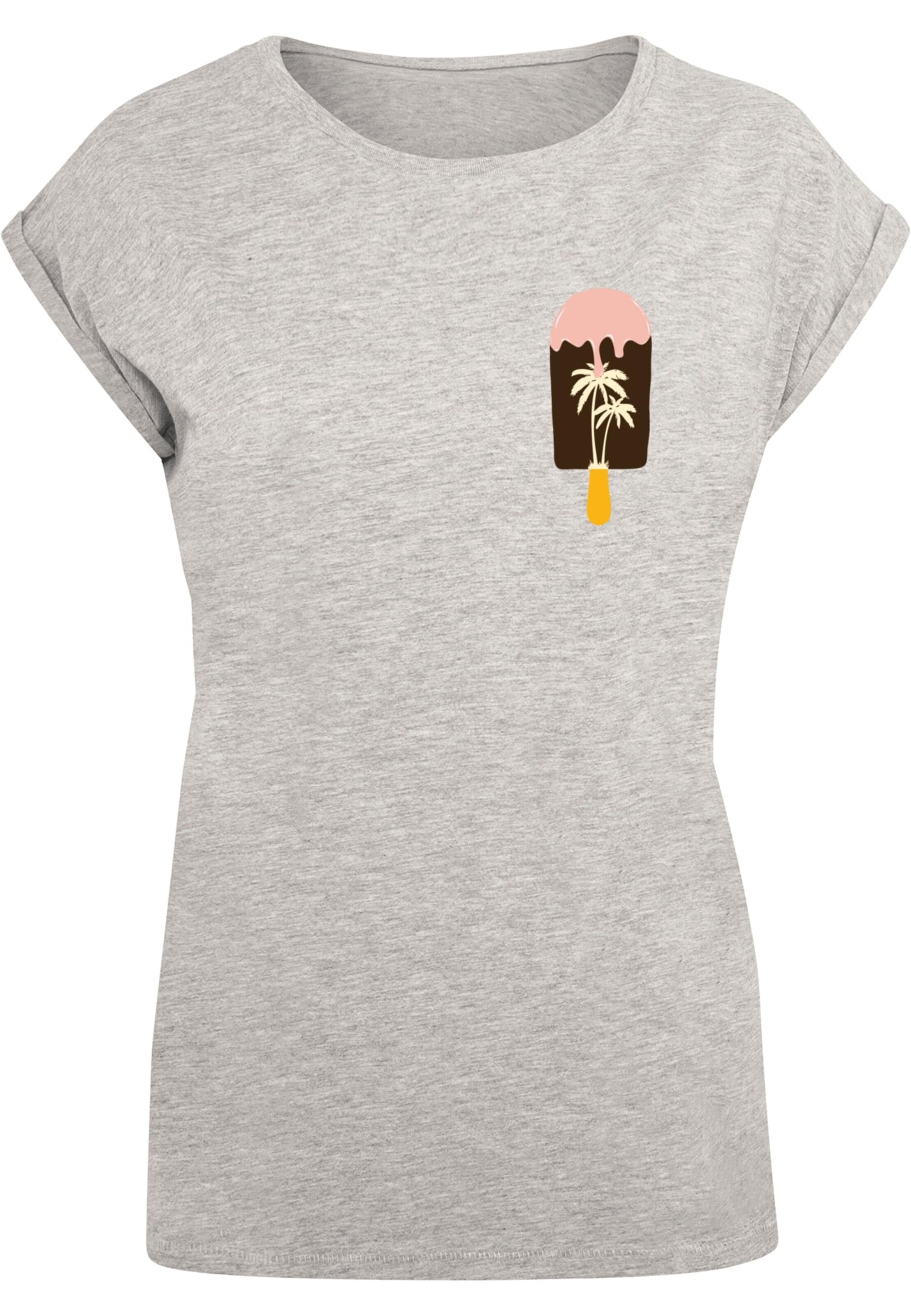 Merchcode T-Shirt 'Summer - Icecream' in Grau: Vorderseite