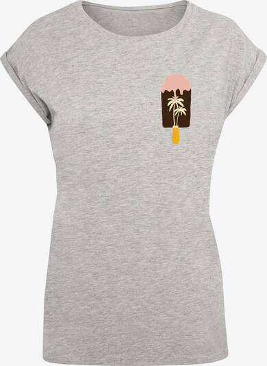 Merchcode T-shirt 'Summer - Icecream' en chocolat / jaune d'or / gris chiné / rose, Vue avec produit