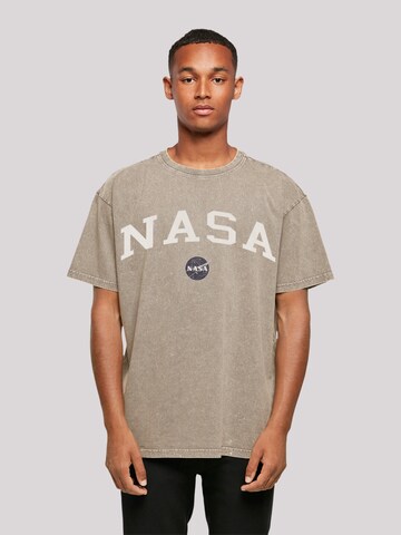 T-Shirt 'NASA Collegiate Logo' F4NT4STIC en beige : devant