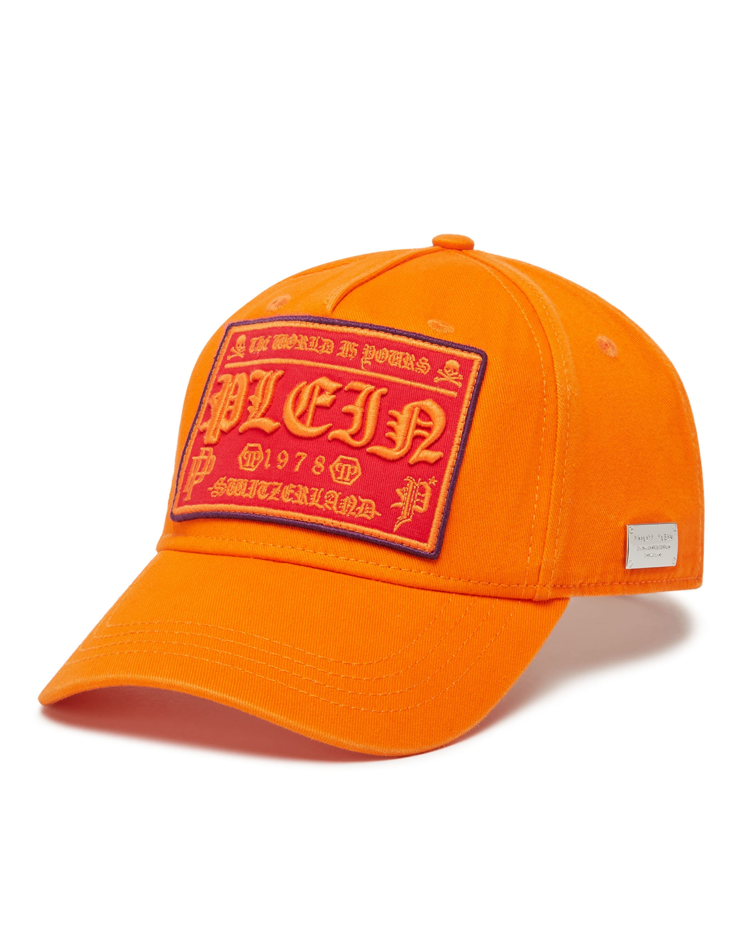 Philipp Plein Cap 'Gothic Plein' in Orange: front