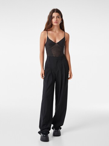 Bershka Shirt Bodysuit in Black