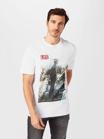 Only & Sons - Camiseta 'ONSLIFE MAGAZINE' en blanco: frente