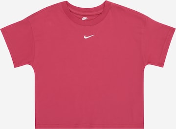 Nike Sportswear Футболка 'ESSNTL' в Ярко-розовый: спереди