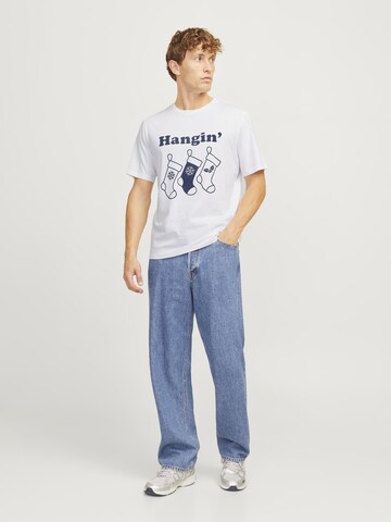 T-Shirt 'X-Mas' JACK & JONES en blanc