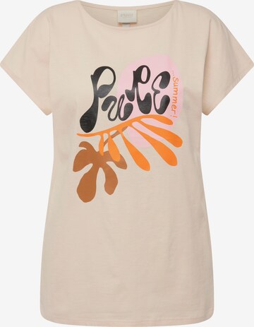 T-shirt Ulla Popken en beige : devant