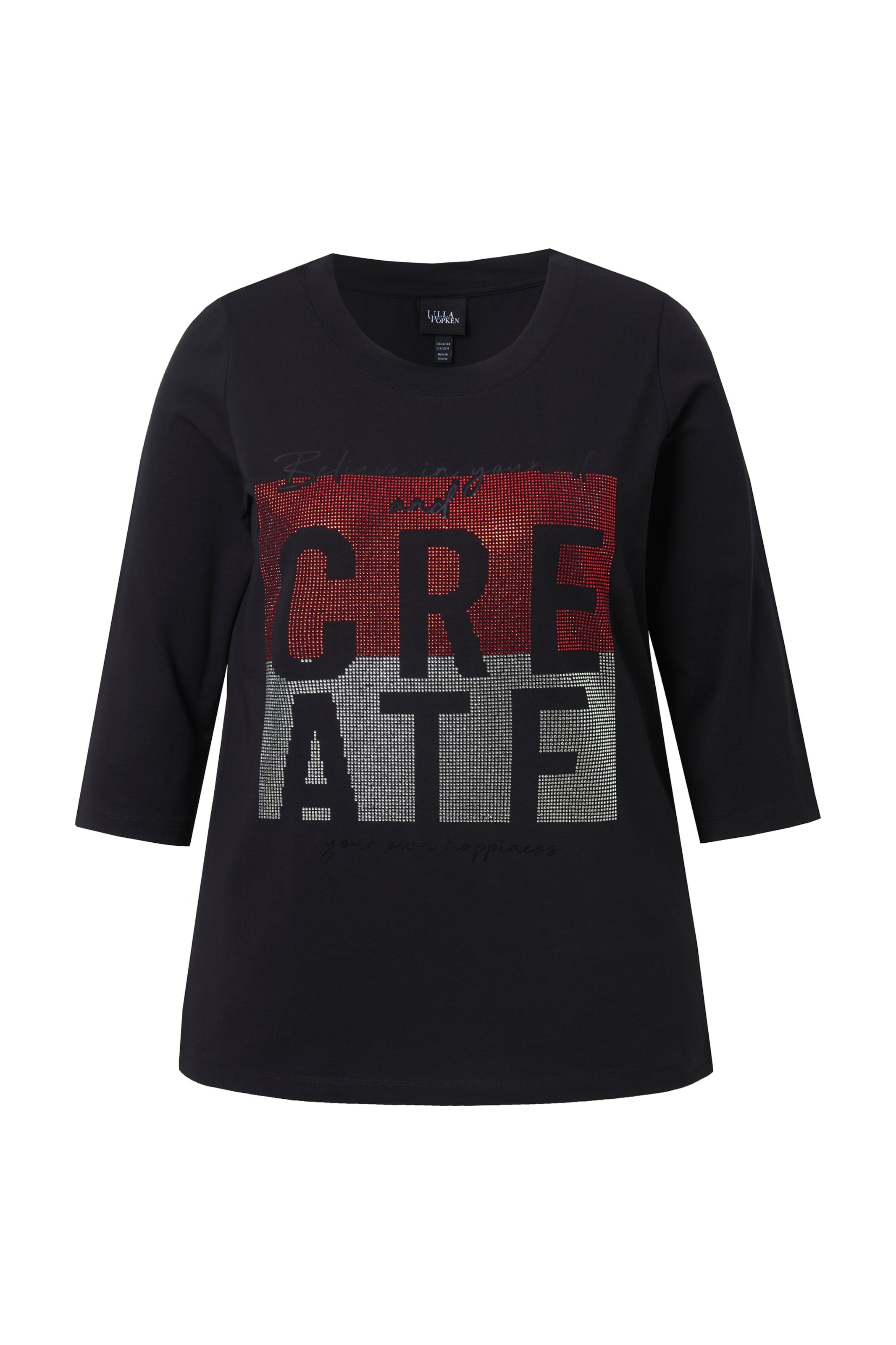 Ulla Popken Shirt in Zwart: voorkant