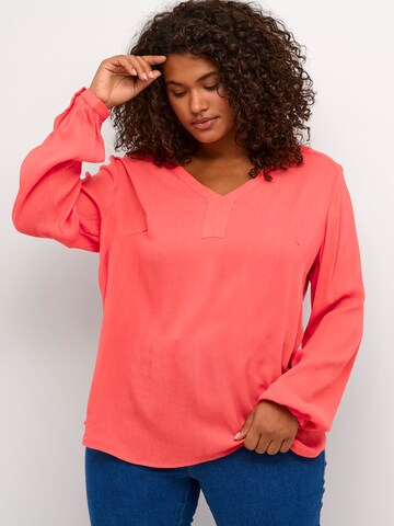 KAFFE CURVE Blouse 'Ami' in Rood: voorkant