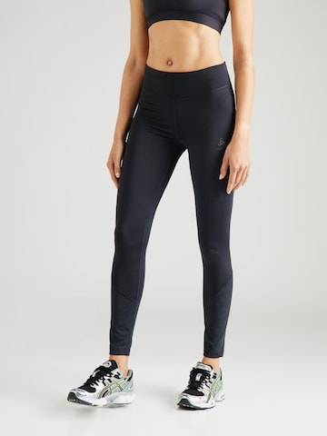 ODLO Skinny Workout Pants in Black: front