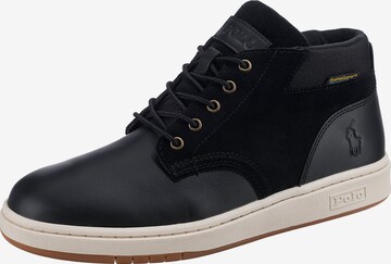 Polo Ralph Lauren Lace-Up Boots in Black: front
