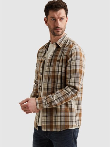 PME Legend Regular fit Skjorta 'Shirt with allover check pattern' i orange
