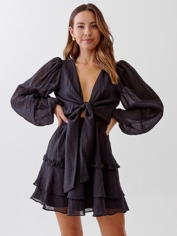 Tussah Dress 'DAVINA' in Black: front