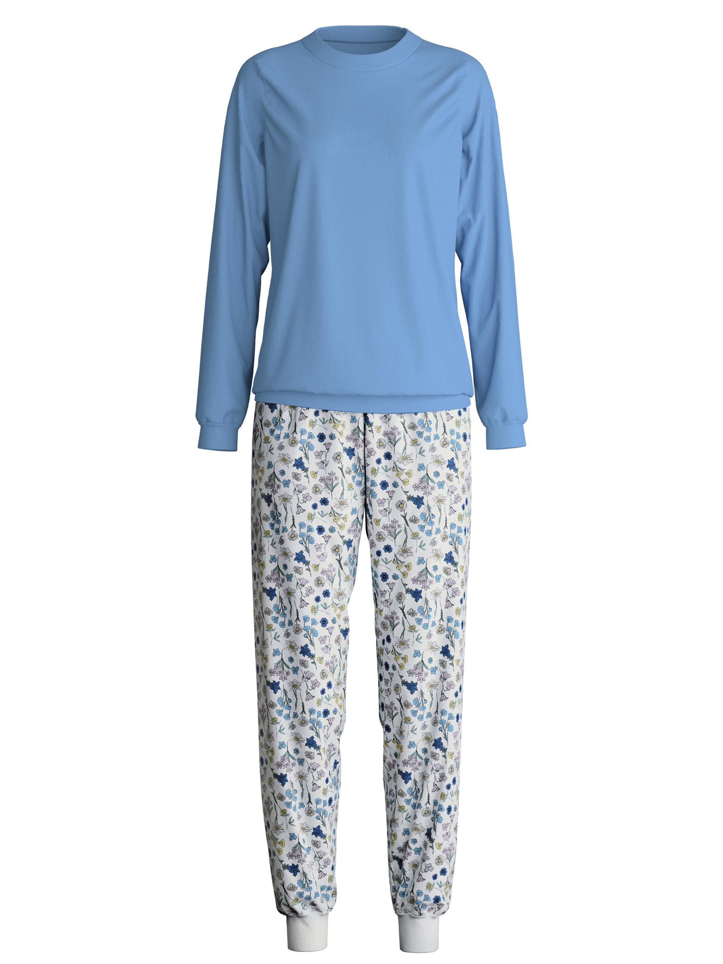 CALIDA Pyjama 'Cotton Special'‌‌‌‌‌ in Blau: Vorderseite