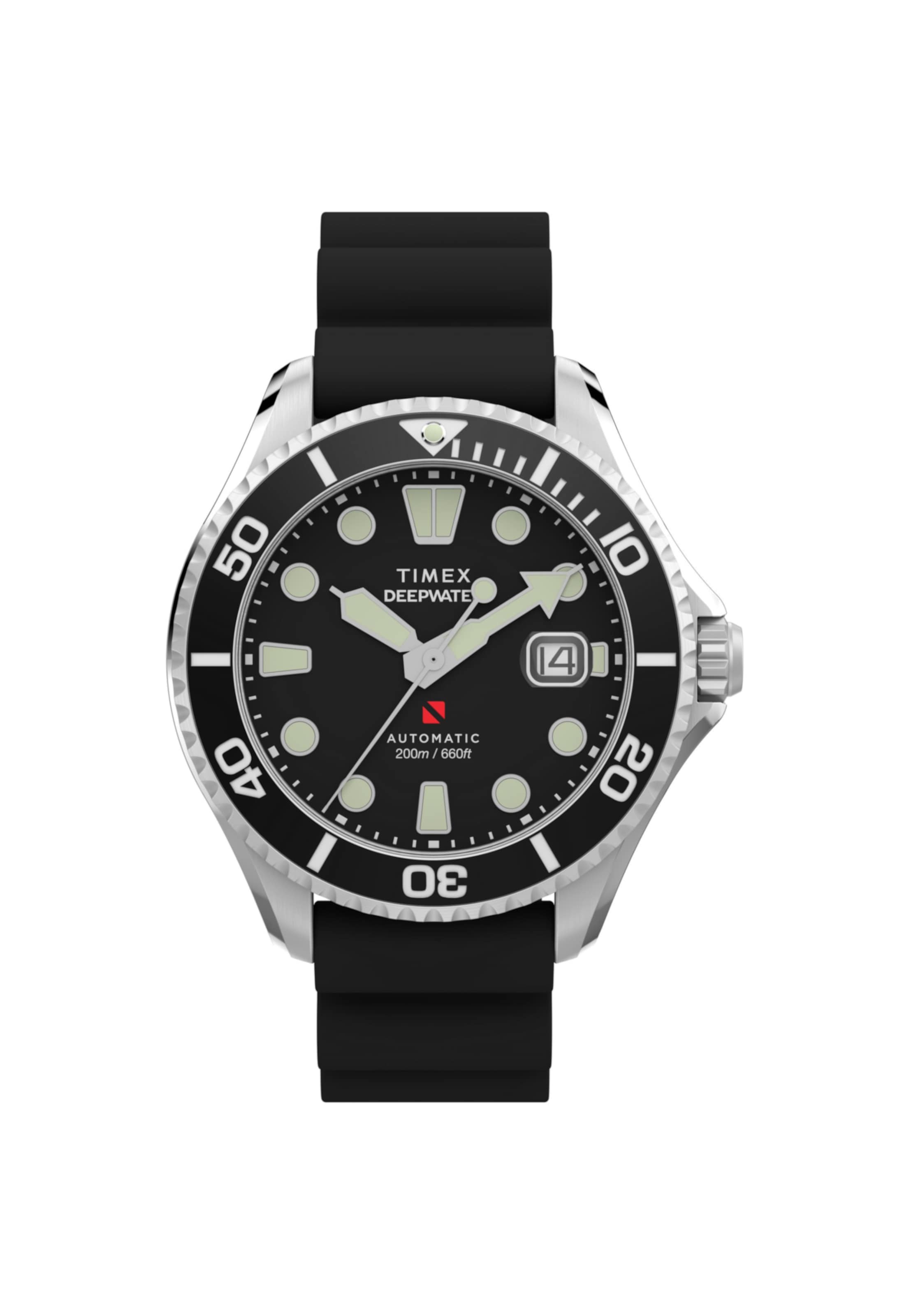 Orologio analogico 'Deepwater Meridian' di TIMEX in nero: frontale