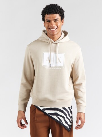 ARMANI EXCHANGE Суичър в бежово: отпред