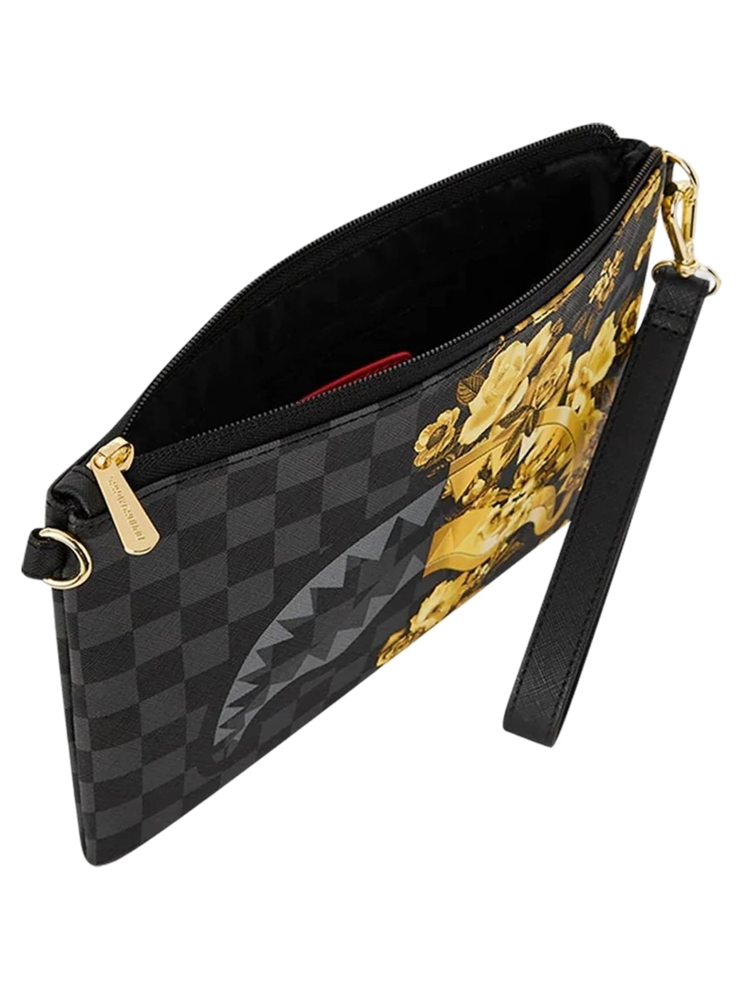 Sprayground - Messenger 'Bolso sprayground negro gold floral remix crossover clutch' en negro