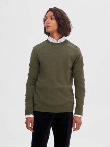 SELECTED HOMME Regular fit Trui 'Berg' in Groen: voorkant