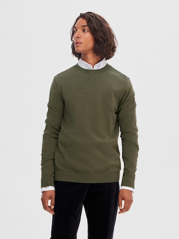 Regular fit Pullover 'Berg' di SELECTED HOMME in verde: frontale