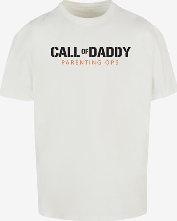 Merchcode Shirt 'Fathers Day - Call of Daddy' in White: front