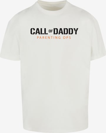Merchcode T-Shirt 'Fathers Day - Call of Daddy' in Weiß: Vorderseite