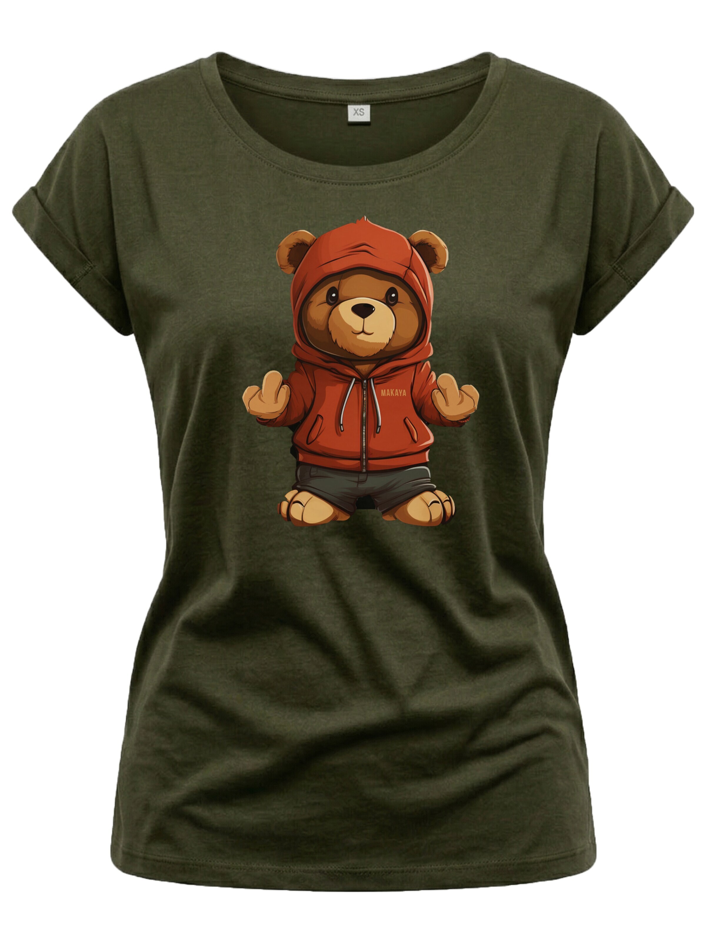 MAKAYA Shirt 'Teddy' in Green: front