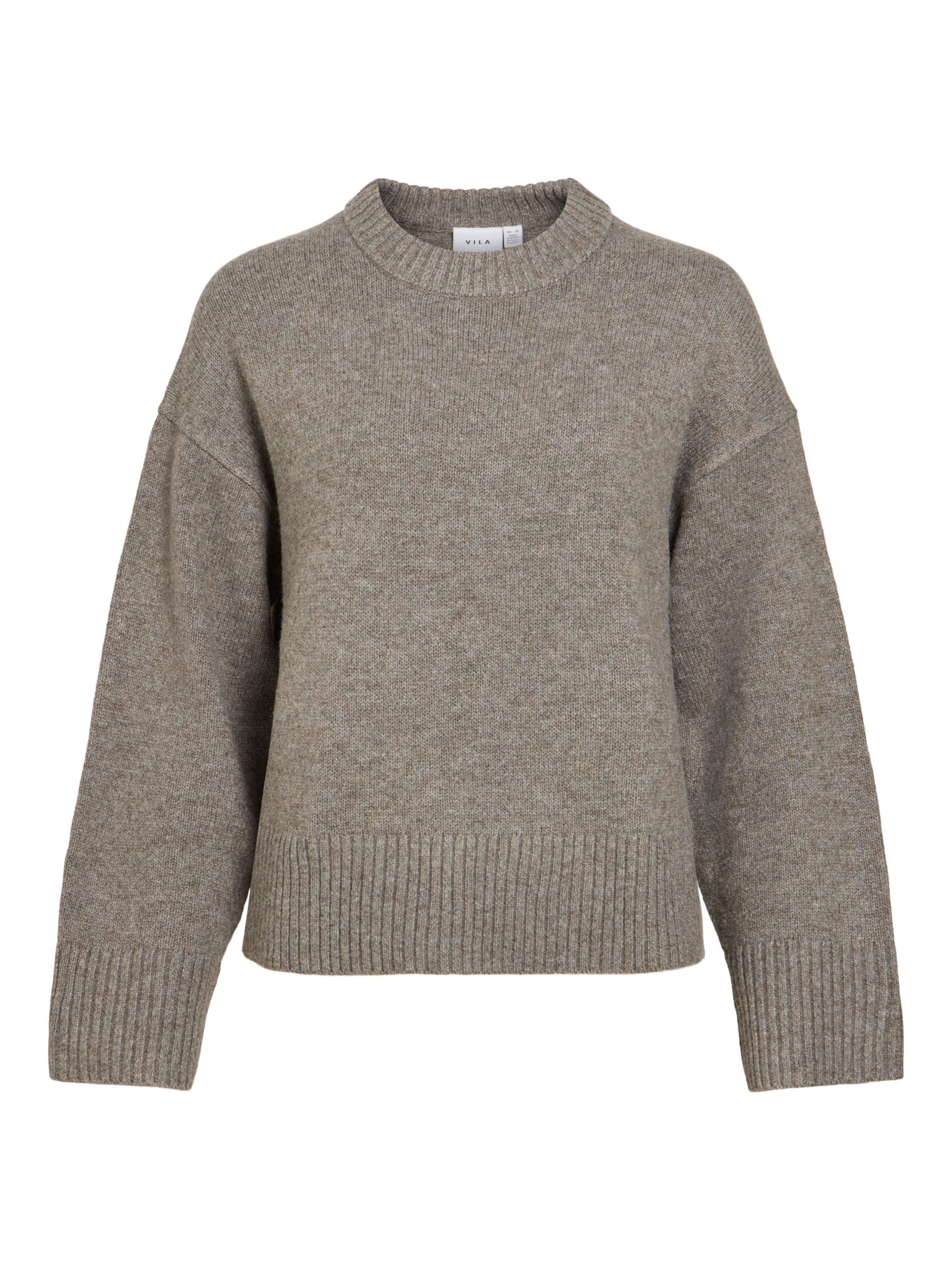 VILA Sweater 'VISia' in Grey: front
