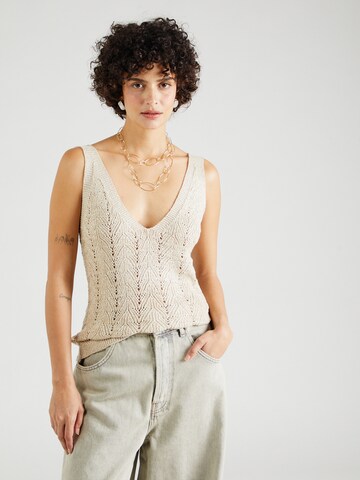 Tops en tricot 'VIFolia' VILA en beige : devant