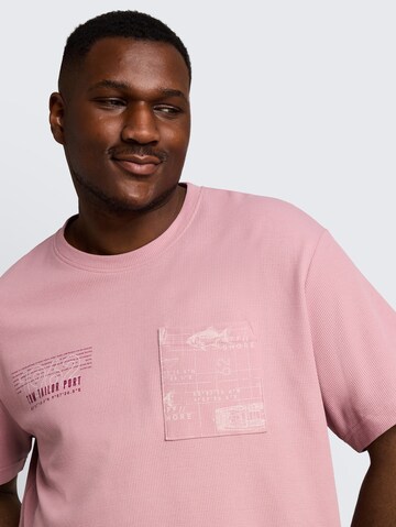 TOM TAILOR Men + T-Shirt in Pink