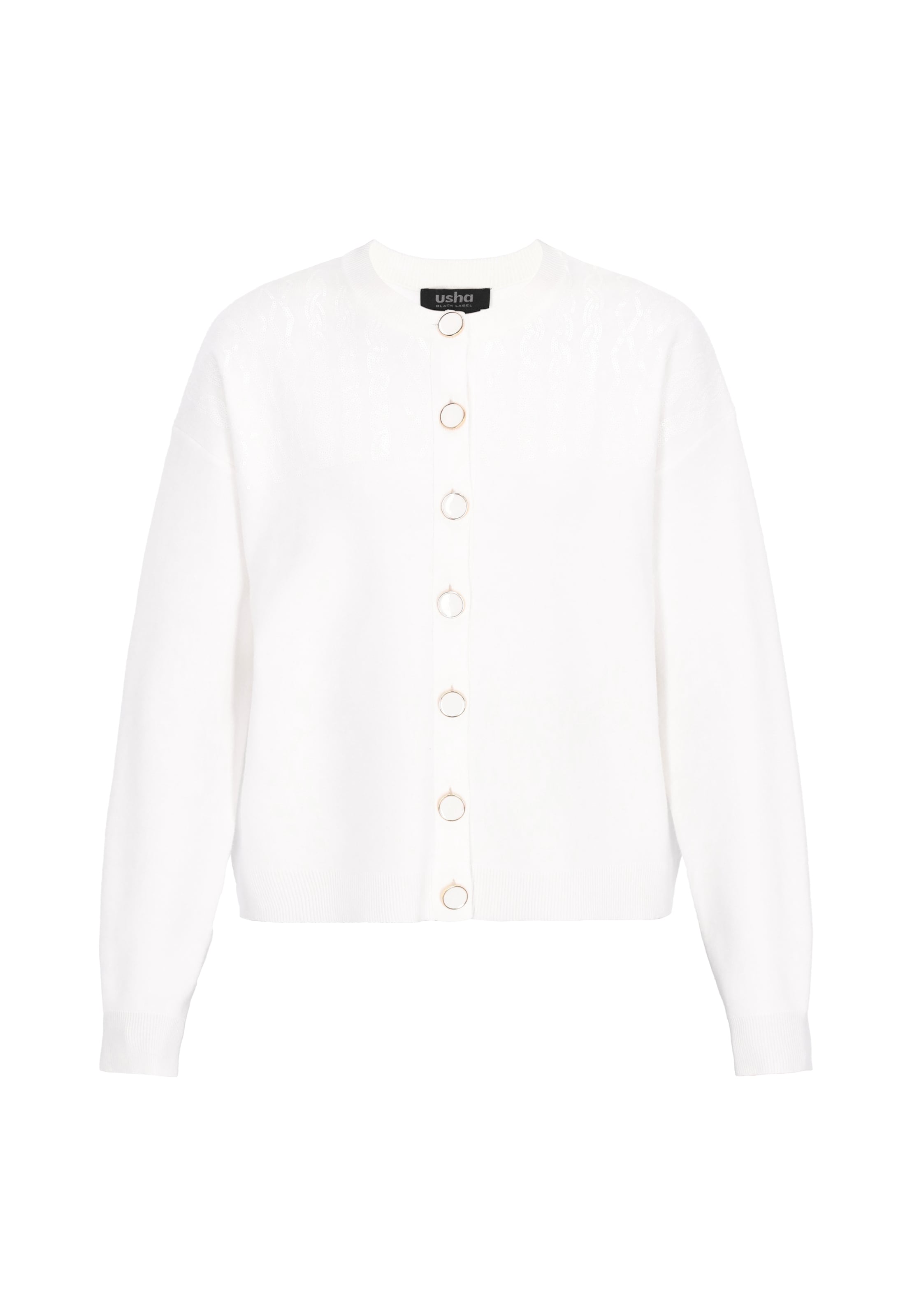 usha BLACK LABEL - Casaco de malha em branco: frente