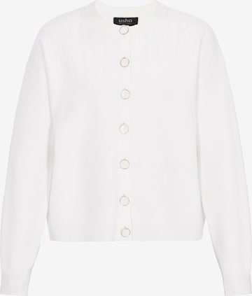 Cardigan usha BLACK LABEL en blanc : devant