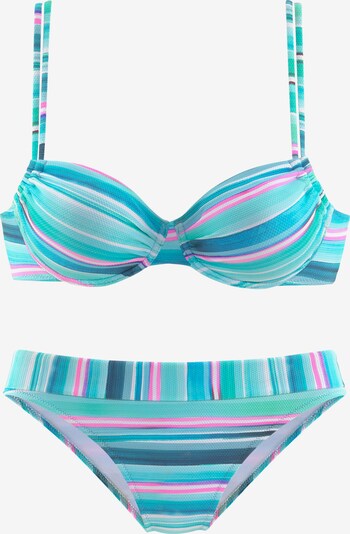 VENICE BEACH Bikini i marinblå / turkos / rosa / vit, Produktvy