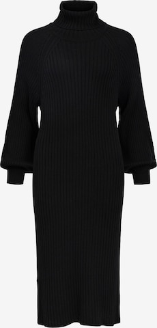 OBJECT Gebreide jurk 'Line' in Zwart: voorkant