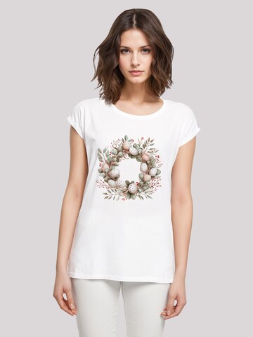 F4NT4STIC Shirt 'Osterkranz Eierkranz Blumenring' in White: front