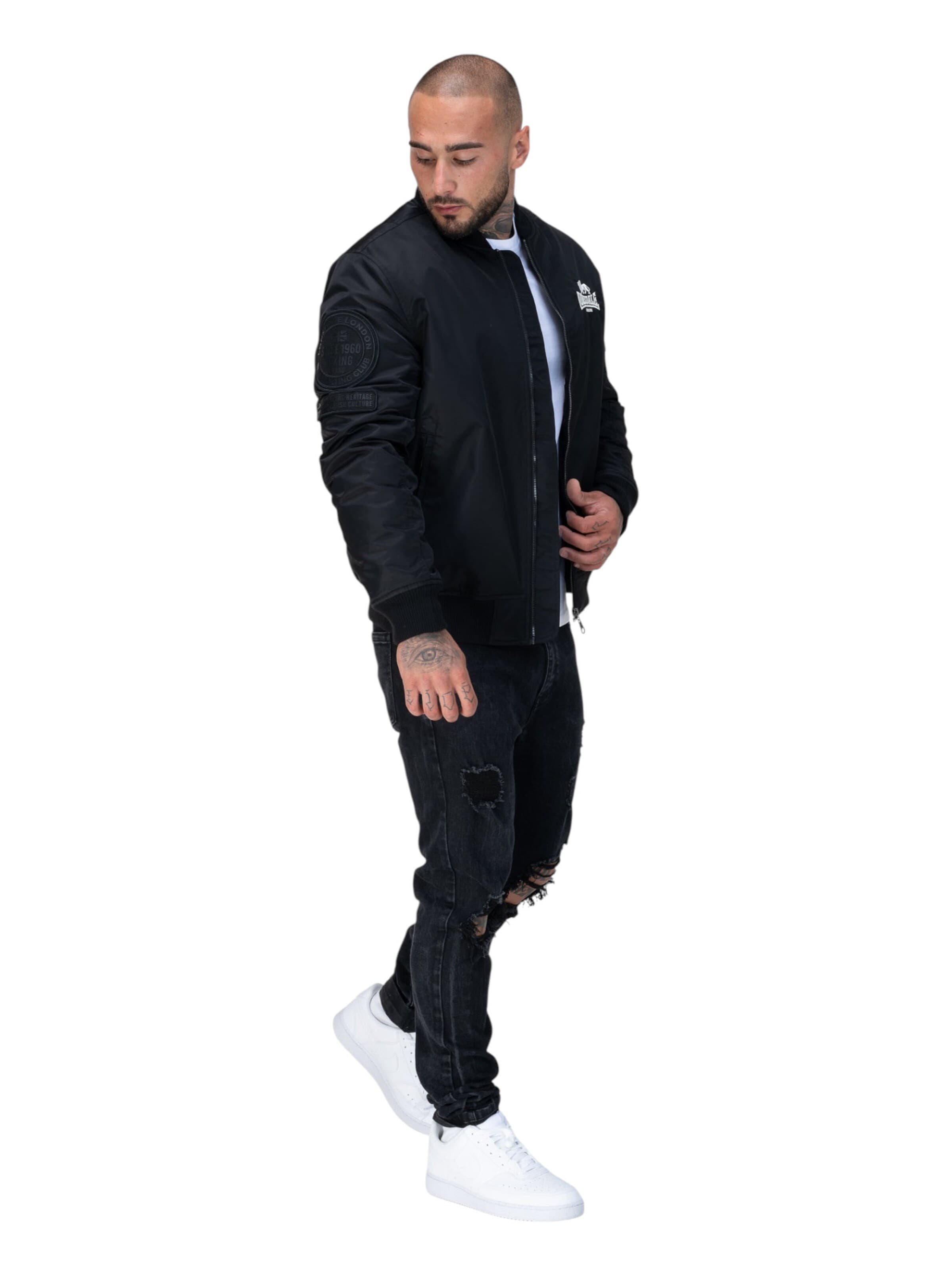 Lonsdale London Φθινοπωρινό και ανοιξιάτικο μπουφάν 'Ludford' σε μαύρο