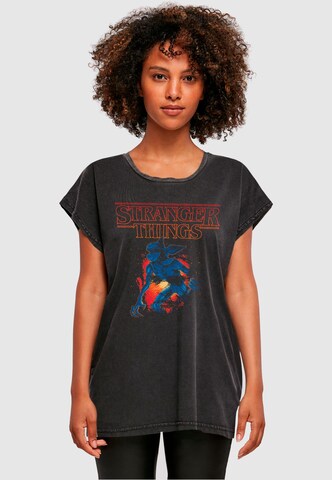 ABSOLUTE CULT Shirt ' Stranger Things ' in Schwarz: Vorderseite