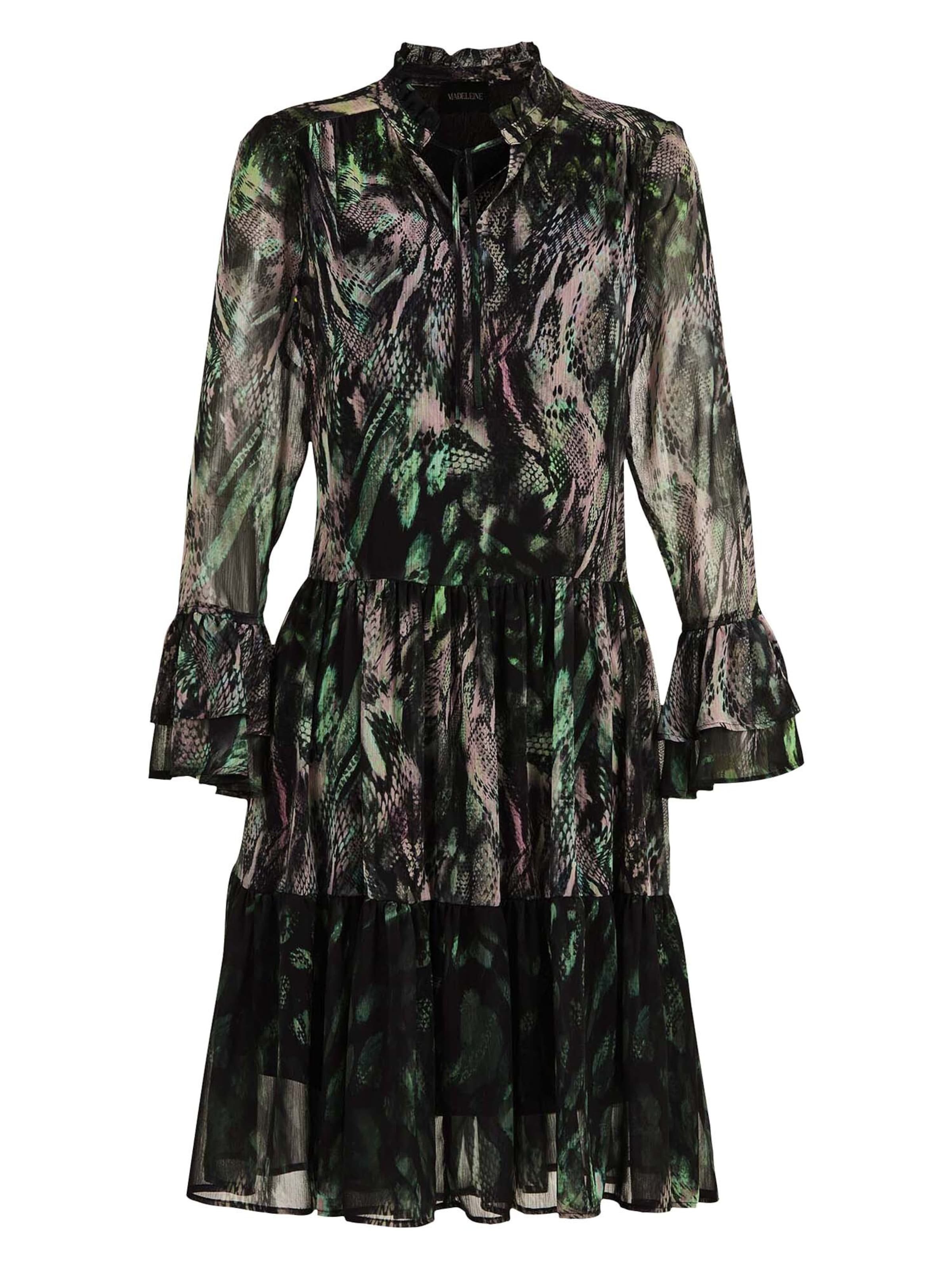 MADELEINE Kleid in grasgrün / pink / schwarz, Produktansicht