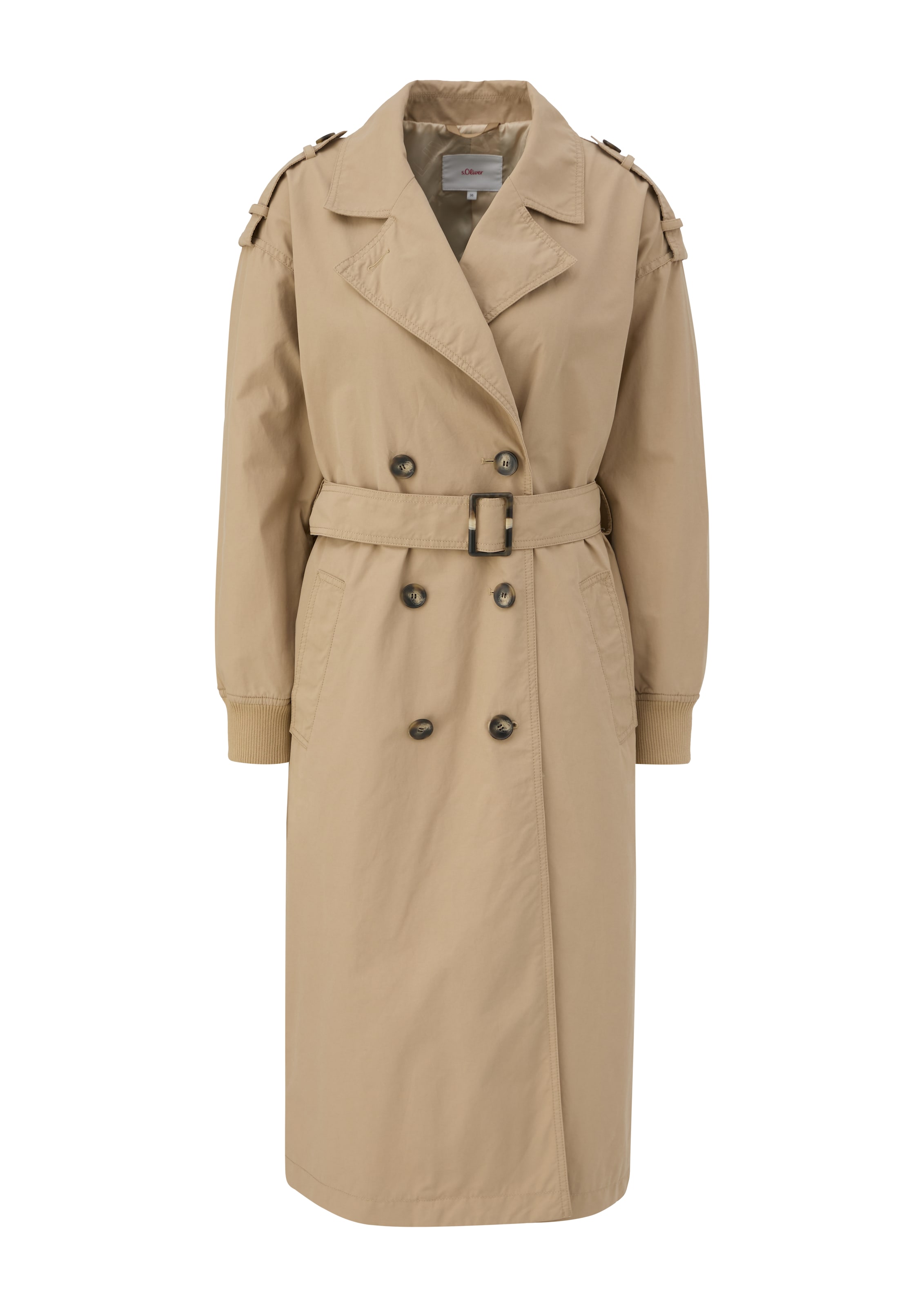 s.Oliver Tussenmantel in de kleur Camel, Productweergave