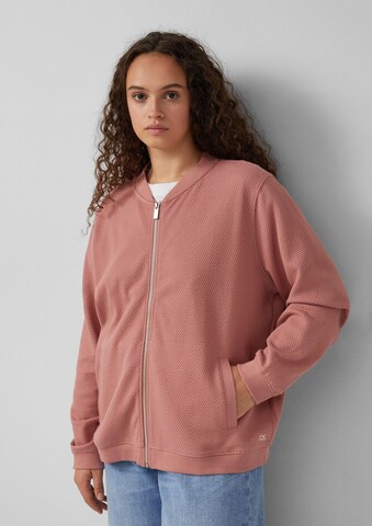 QS Sweatvest in Rood: voorkant