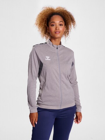Hummel Sports sweat jacket in Grey