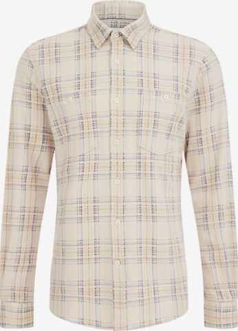 WE Fashion Regular fit Button Up Shirt in Beige: front