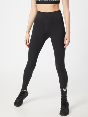 NIKE Skinny Workout Pants in Black: front