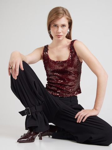 Hoermanseder Top 'Sequin' in Red: front