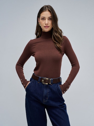 Salsa Jeans Langarm-shirts in Braun: Vorderseite