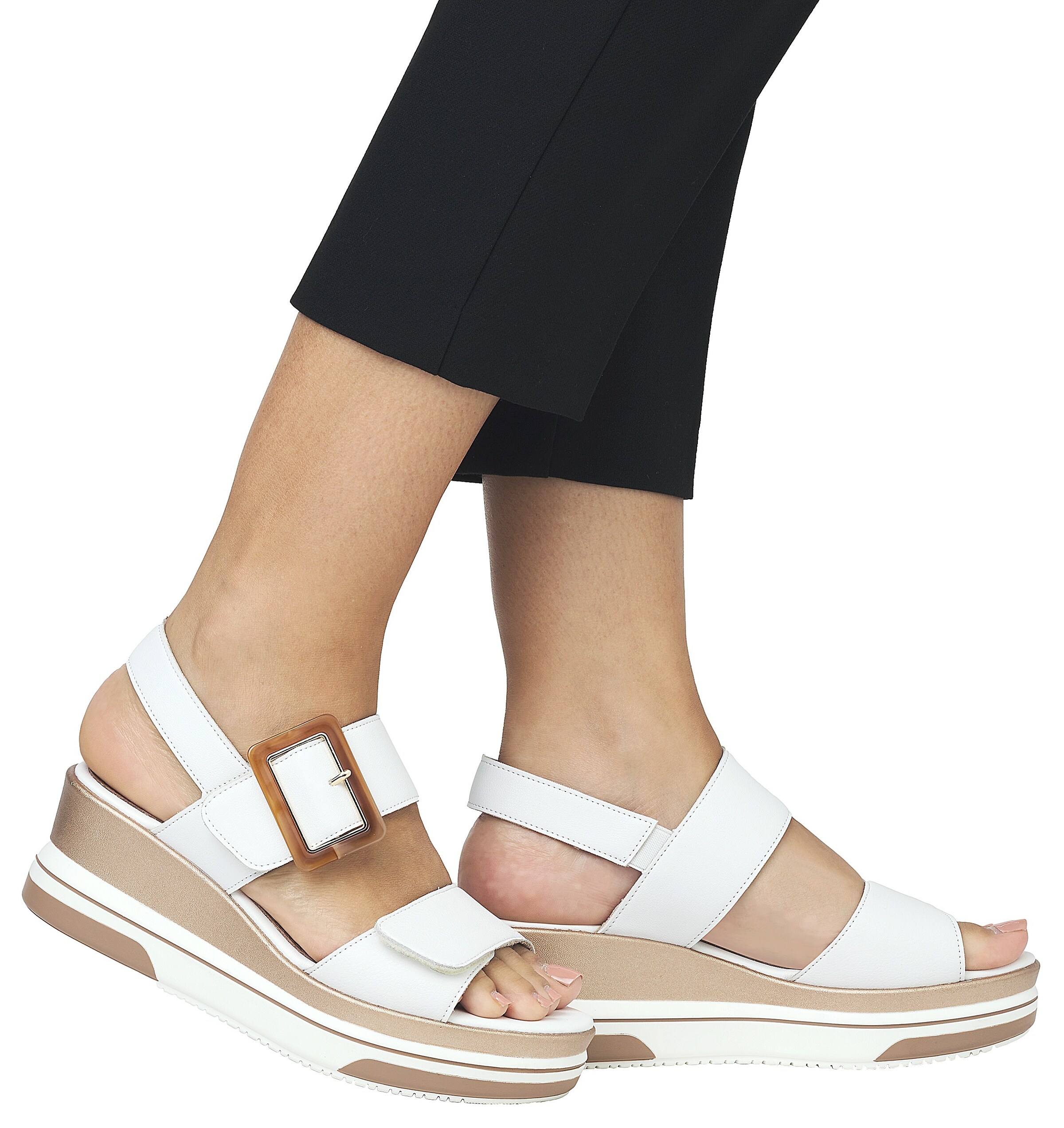 Sandales à lanières REMONTE en blanc : devant