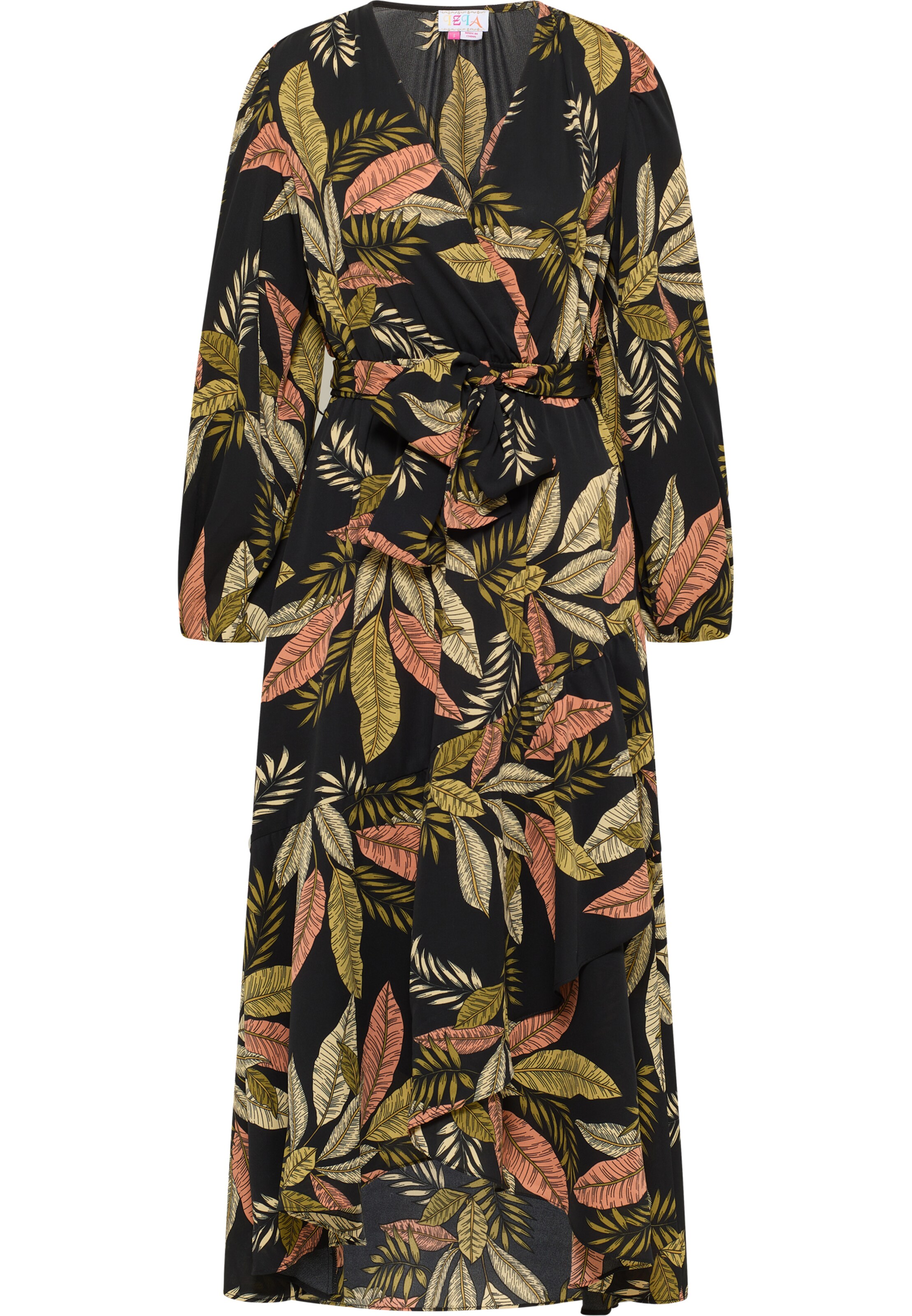 IZIA Jurk 'Hoona' in Zwart: voorkant